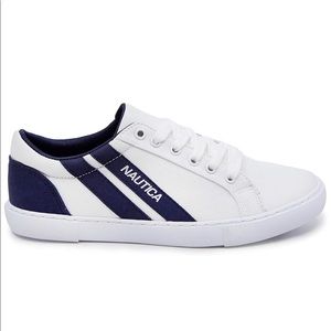 Nautica White and Navy Tennis Sneakers